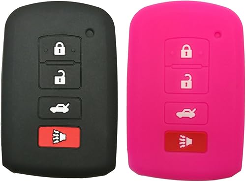 Miniatura 5 de Coolbestda 2 fundas protectoras de silicona para llavero inteligente sin llave para Toyota RAV4 Highlander Avalon Corolla Camry HYQ14FBA