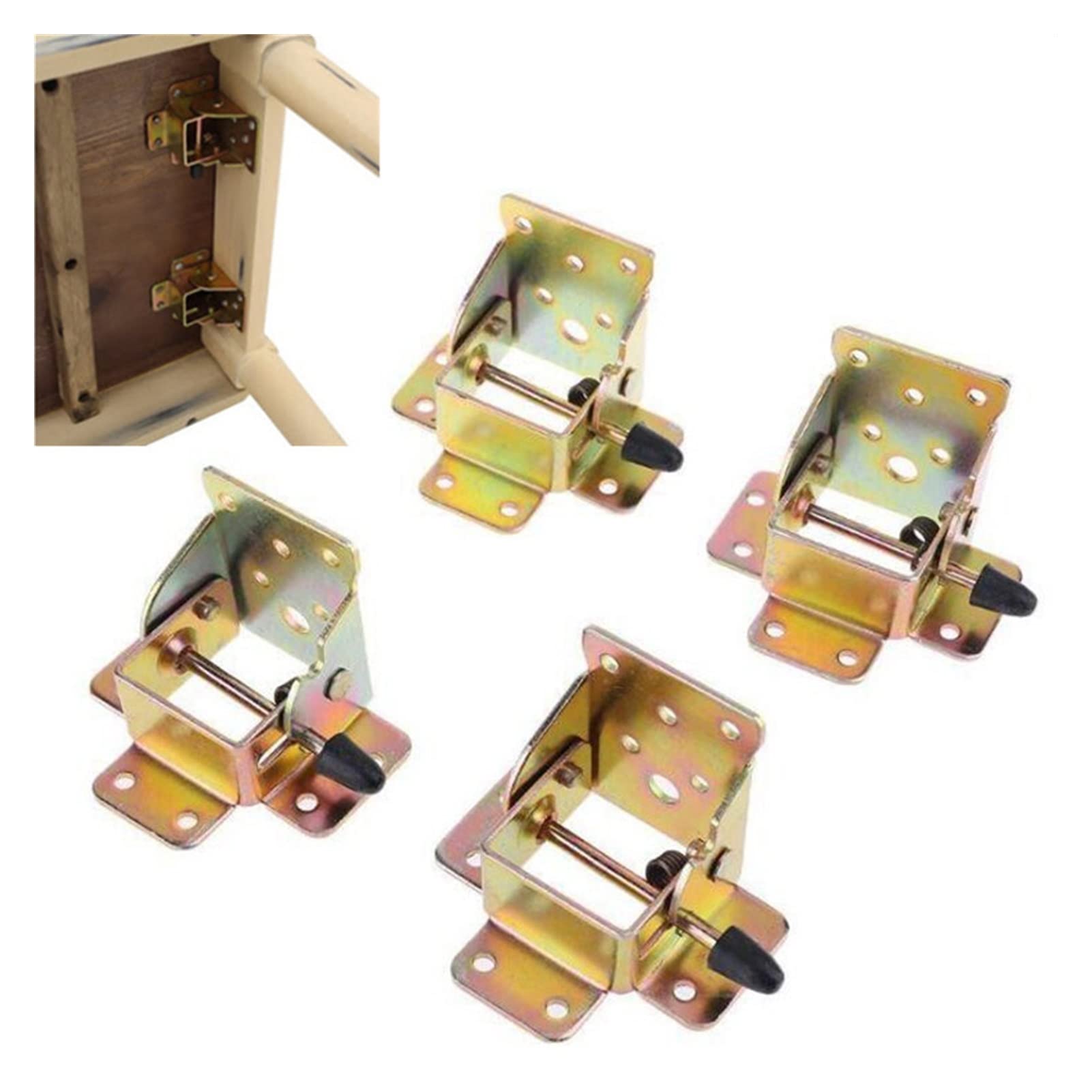 Charnières de table pliante en fer avec mécanisme auto-verrouillable pour pied de meuble x4
