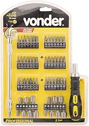 Vonder, Jogo De Bits/Ponteiras, Com 58 Peças, Encaixe Sextavado 1/4".