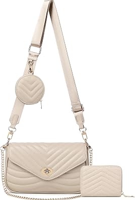 JEEHAN Quilted Crossbody Bags for women Designer Shoulder Handbags Small Purse