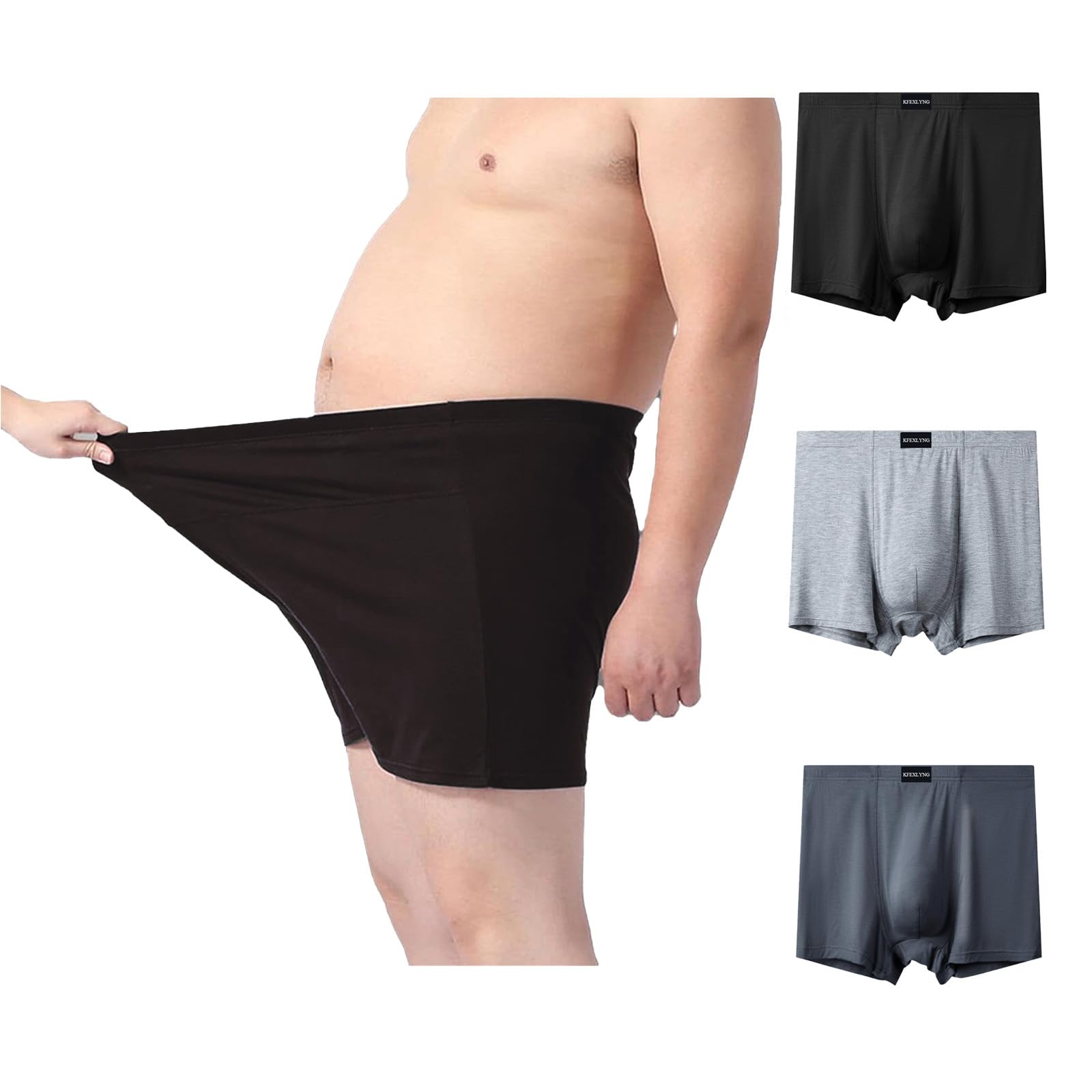 Boxer Uomo Taglie Forti 3-Pack Mutande Uomo, Mutande Sportive in Modal, 7-13XL, 110-210KG