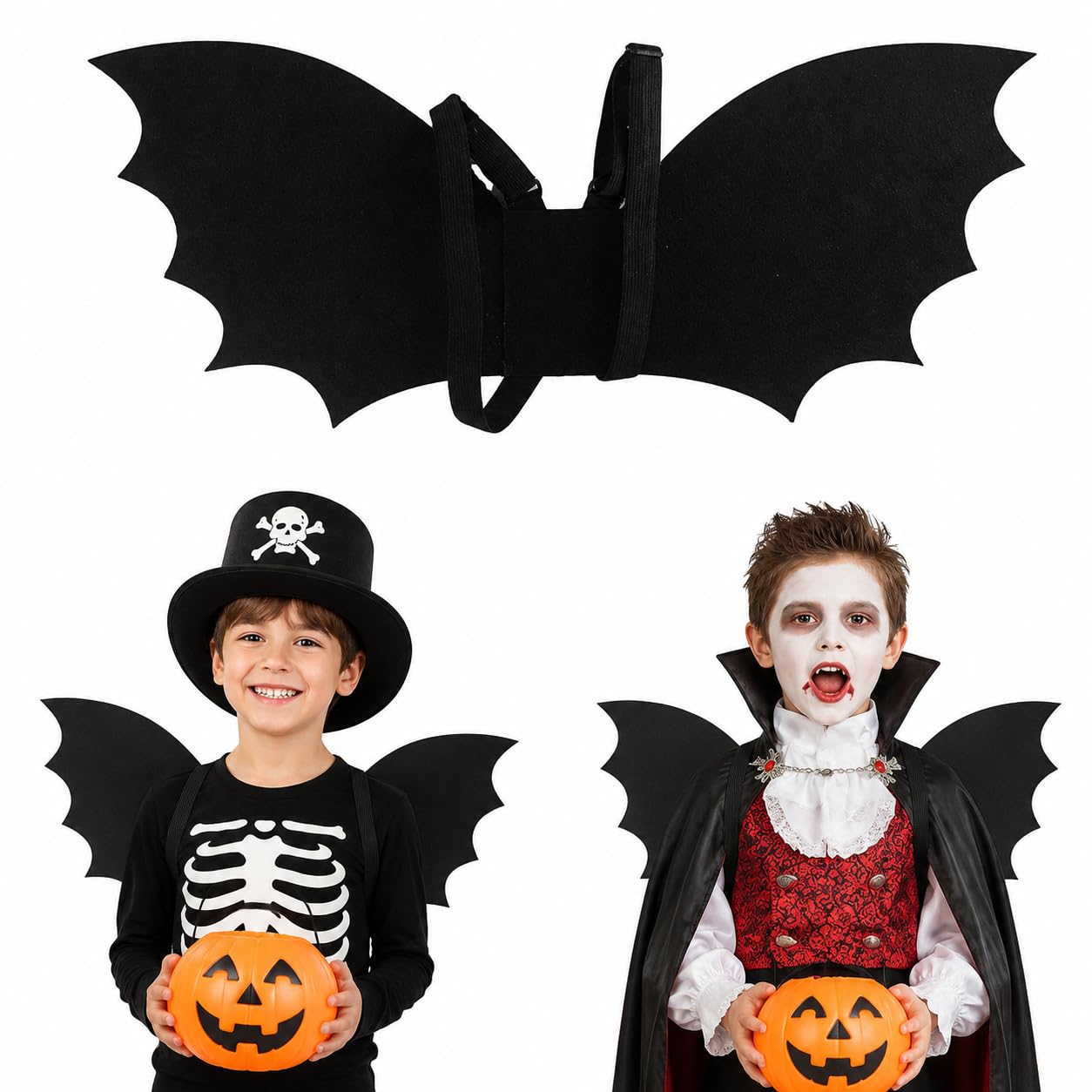 Gryphix Bat Wings Black Satin Fabric Halloween Cosplay Accessories
