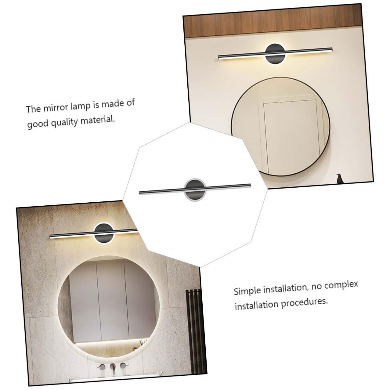 TEHAUX Lampada LED Specchio Bagno Luce da Muro in Alluminio e Ferro per Bagno Luci a Specchio Installazione Orizzontale o Verticale