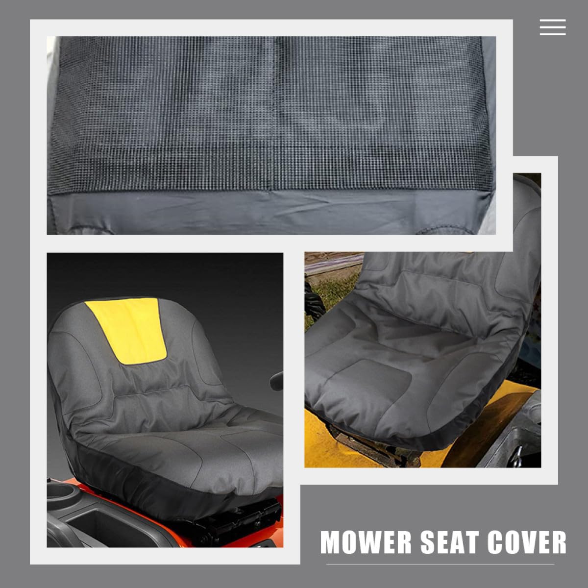 Uonlytech Funda de Asiento para Cortacésped y Tractor de Poliéster Resistente, Protector de Asiento y Antidesgaste Bolsa de Almacenamiento para Uso en Jardín y Agricultura