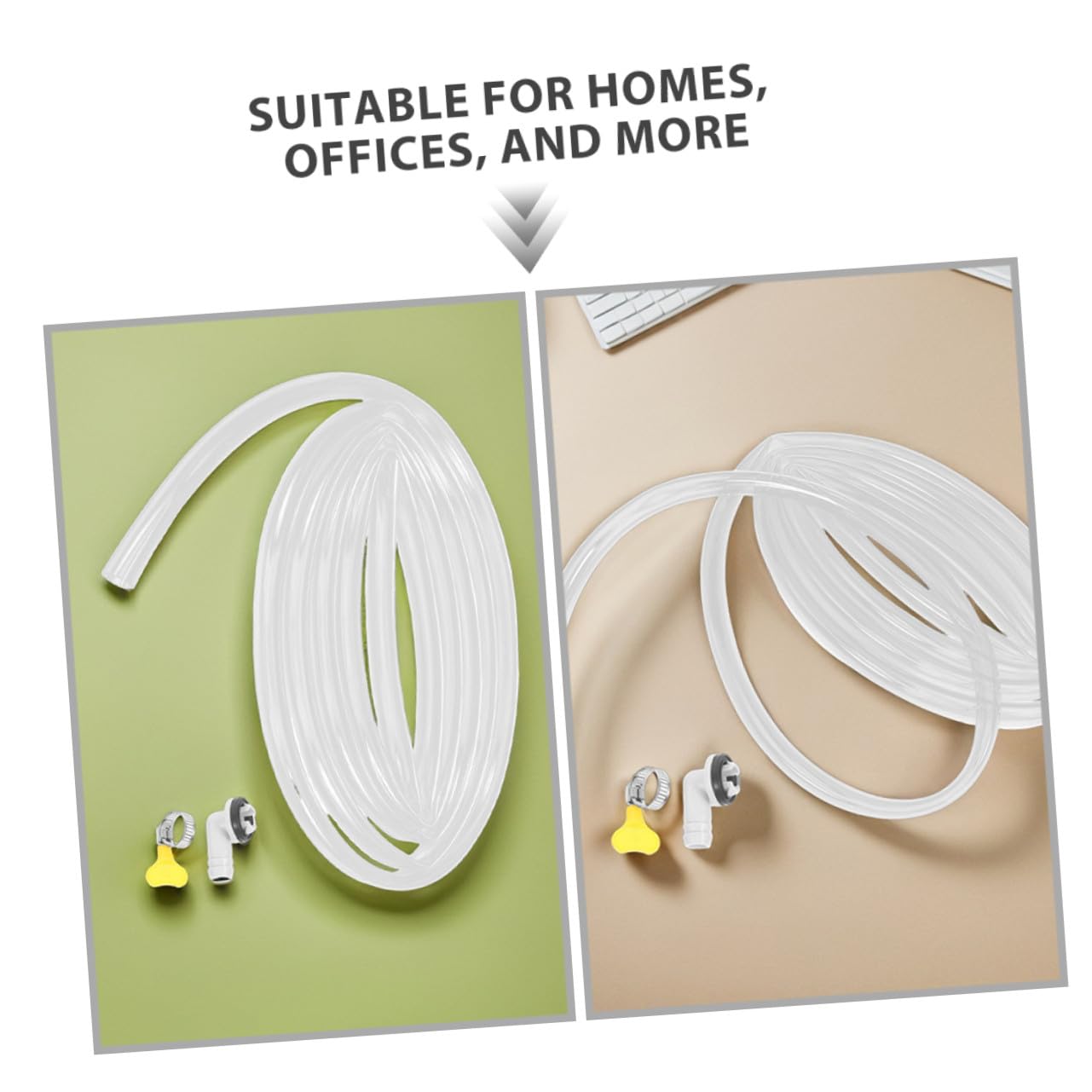 Kit Scarico Condensa Condizionatore 2 Pezzi Pvc con Raccordo | Unità Esterna, Installazione Rapida, Flusso Acqua Efficiente, Vacanze Estive