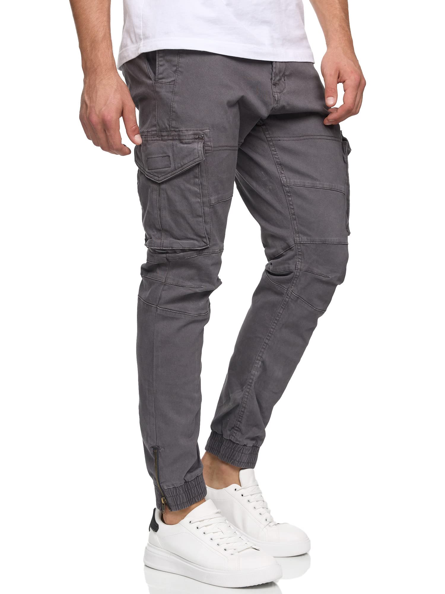 Indicode Hombres Alex Pantalón Cargo de algodón con 6 Bolsillos