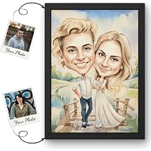 DecoBold Personalized Watercolor Caricature Art | Custom Portraits on Poster & Canvas | Unique Gift for Fathers & Special Occasions | Vibrant & Playful Wall Decor with Variety of Sizes