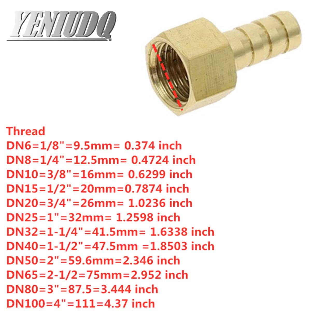 Conector de manguera, conector de manguera de jardín, accesorio de manguera de latón de 4 mm a 19 mm, conector de púas de 1/8", 1/4", 1/2", 3/8", conector de cobre con rosca hembra BSP, adapt