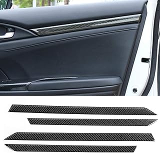 honda civic carbon fiber + Inner Door Panel Trim, 4Pcs/Set Carbon Fiber ABS Door Stripe Decoration Cover Trim Sticker, Car Interior Cover Refitting Fit for Honda Civic 10th 2016 2017 2018 2019