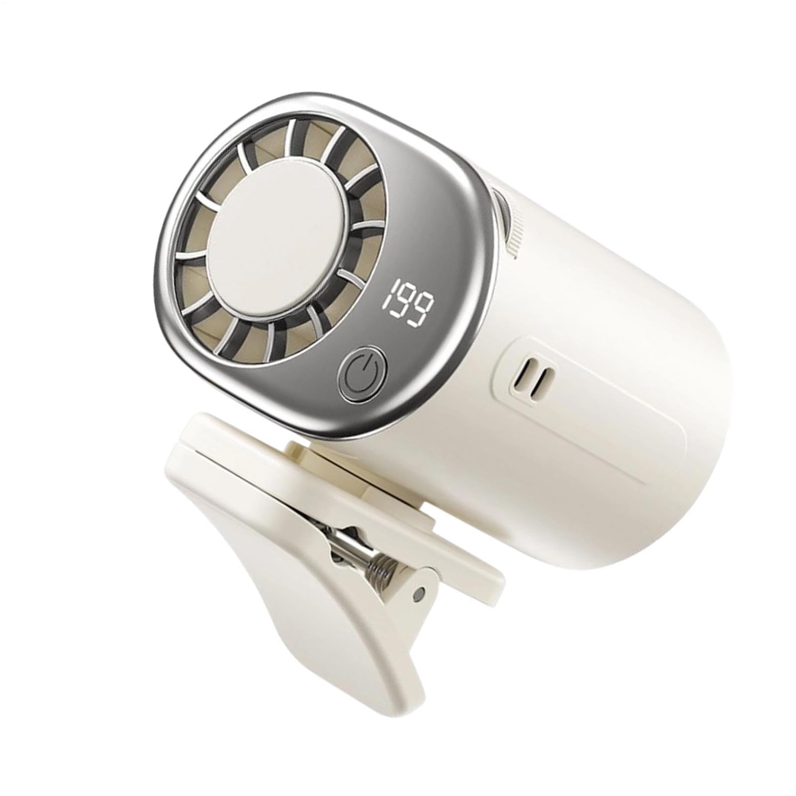 Ventilador de pinza pequeño para camping exterior y viajes en autocaravana con giro 360°