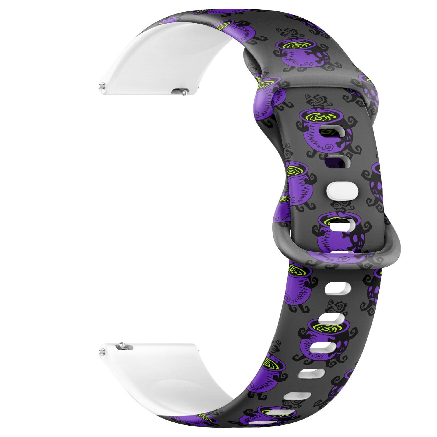 Compatible with Garmin Fenix 7/7 Pro, Fenix 6/6 Pro, Fenix 5/5 Plus, Epix (Gen2) / Epix Pro (Gen2), 22mm Sport Watch Band (Witch Purple Cauldron Boiling Potion) Silicone Soft Strap Bracelet