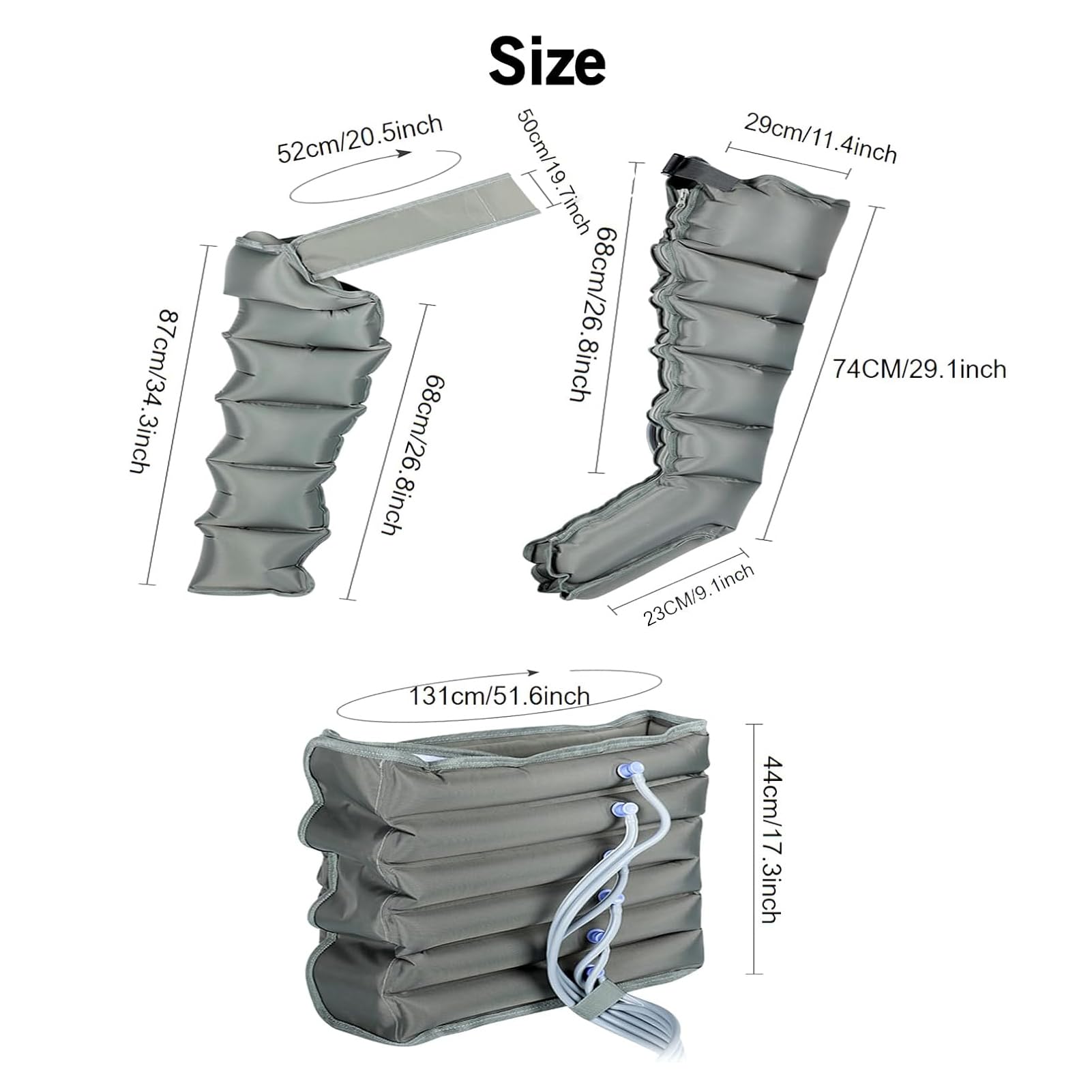 Botas Presoterapia Piernas, Masajeador De Pies Y Piernas con Compresión Aire para Casa, Equipo Completo De Presoterapia para Casa Accesorios Brazos Pierna Cintura