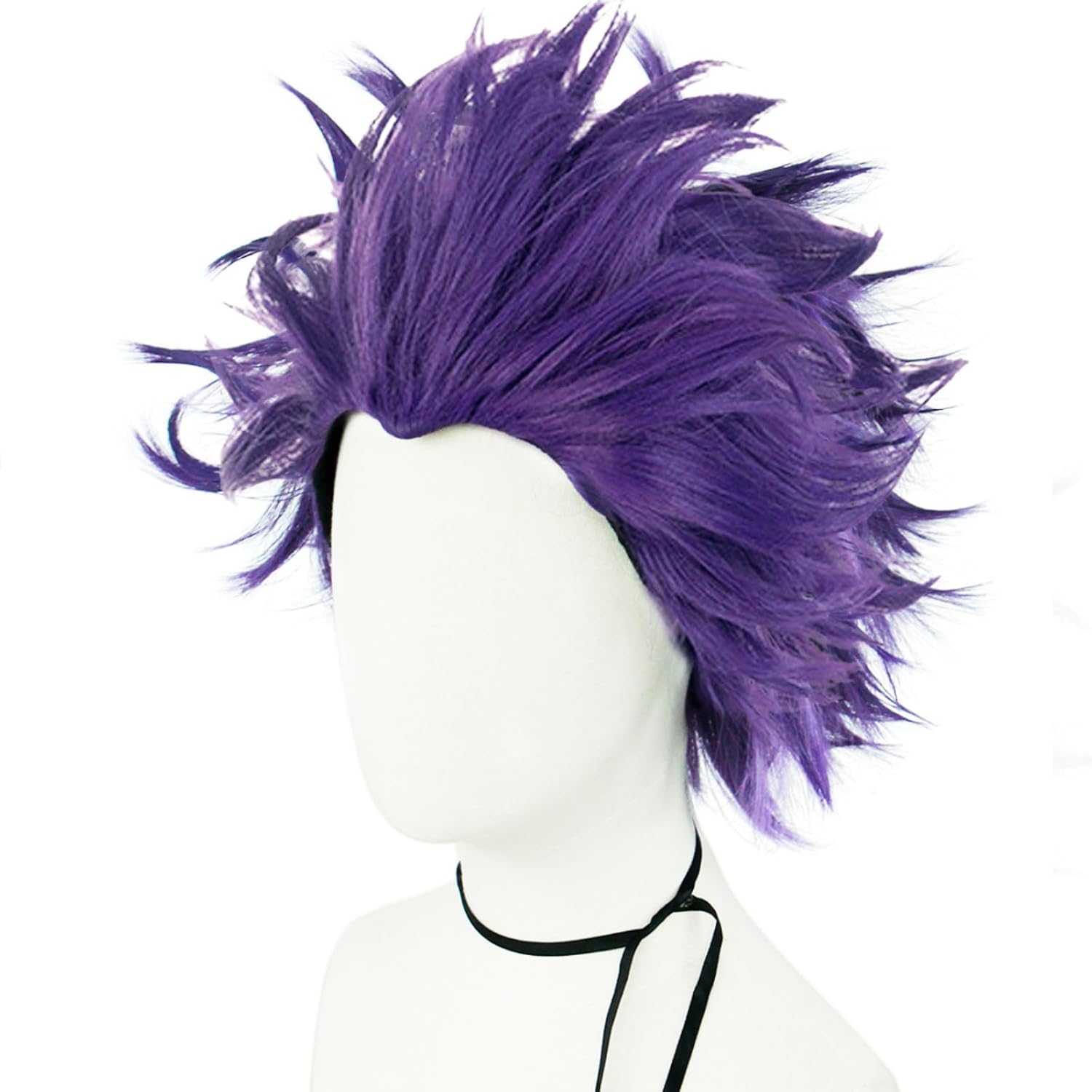 Short Purple Wig Men Crazy Wig for Women Wavy Purple Short Spiky Wig | Funny Wigs for Men Synthetic Wavy Spiked Purple Hair for Anime Cosplay Men Costume for Halloween Christmas Party + Hair Cap