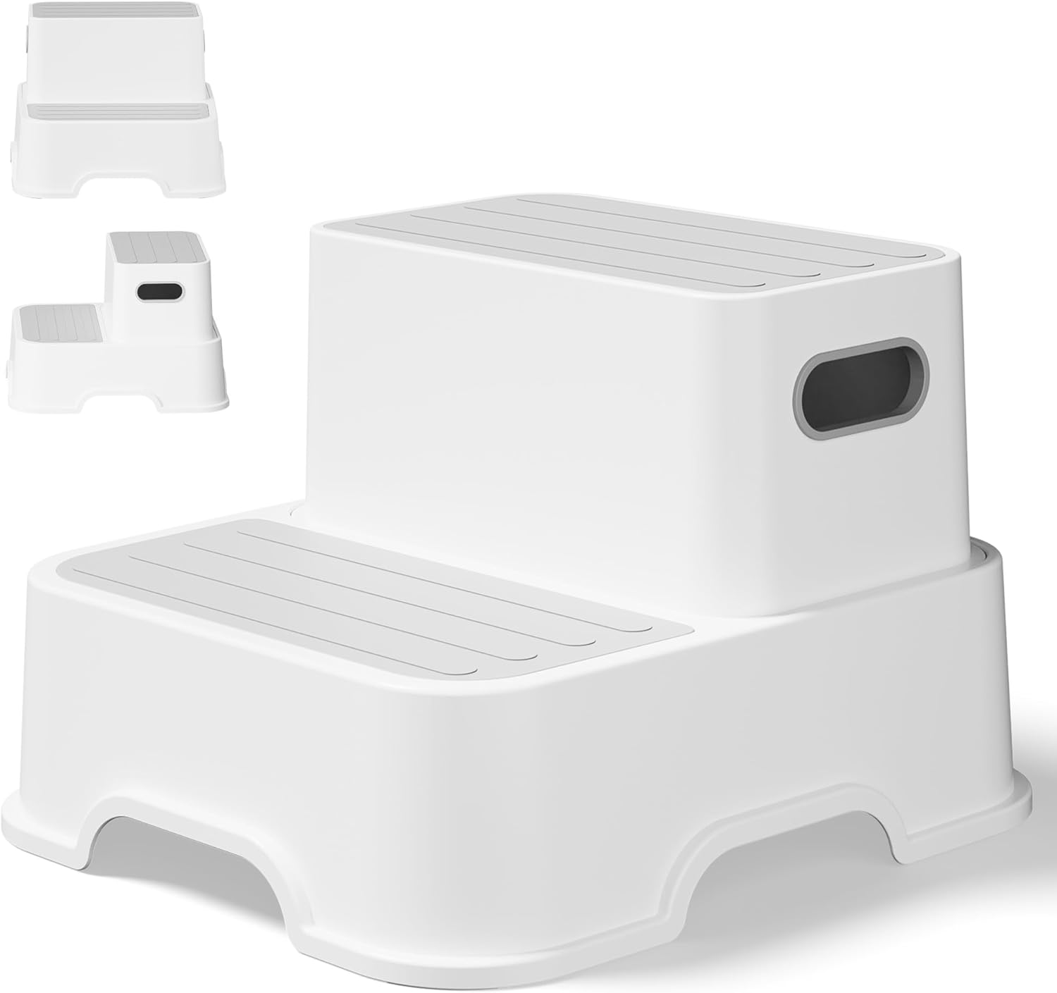 Bubplay Toddler Step Stool, Easy to Carry Step Stool for Toddlers with NonSlip