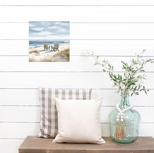 Miniatura 3 de DOARTDO Lienzo decorativo para pared, diseño de silla de playa, decoración de pared, paisaje costero marino, impresiones para decoración del hogar