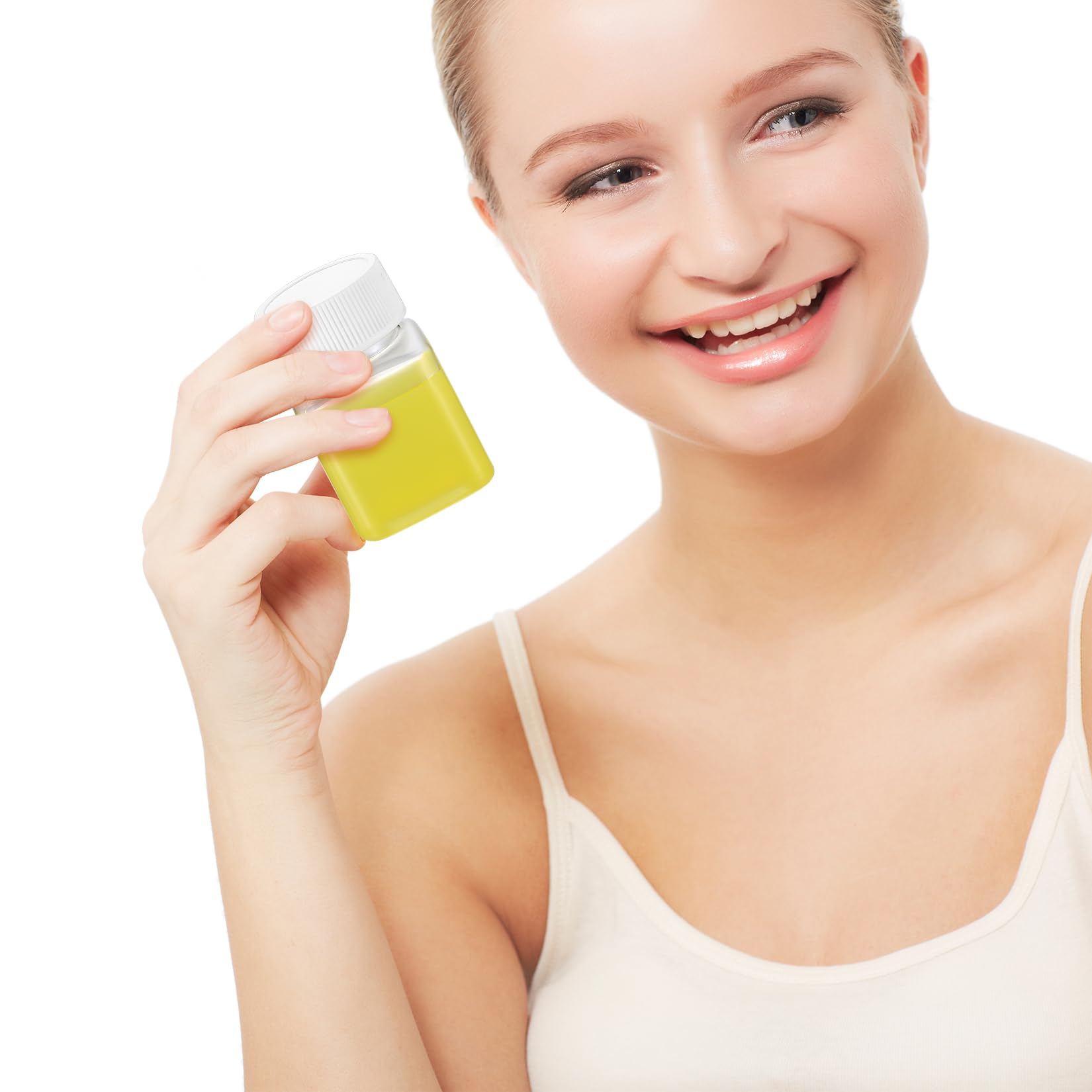 14 Piezas Botellas Pequeñas Reutilizables de Plastico, 50ml Botella de Transparente con Tapón de Rosca, Botes Pequeños para Rellenar Cosmetica Vacio, para Viajes, Líquidos Champú, Loción