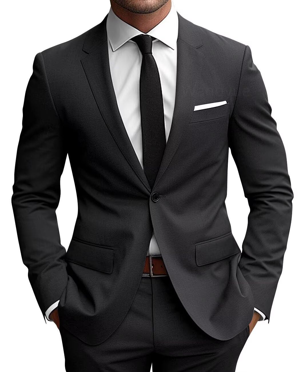 Wangyue 2 Piece Suit Men Slim Fit Suits for Mens One Button Men Suit Slim Fit Wedding Groomsmen Prom Homecoming Suits