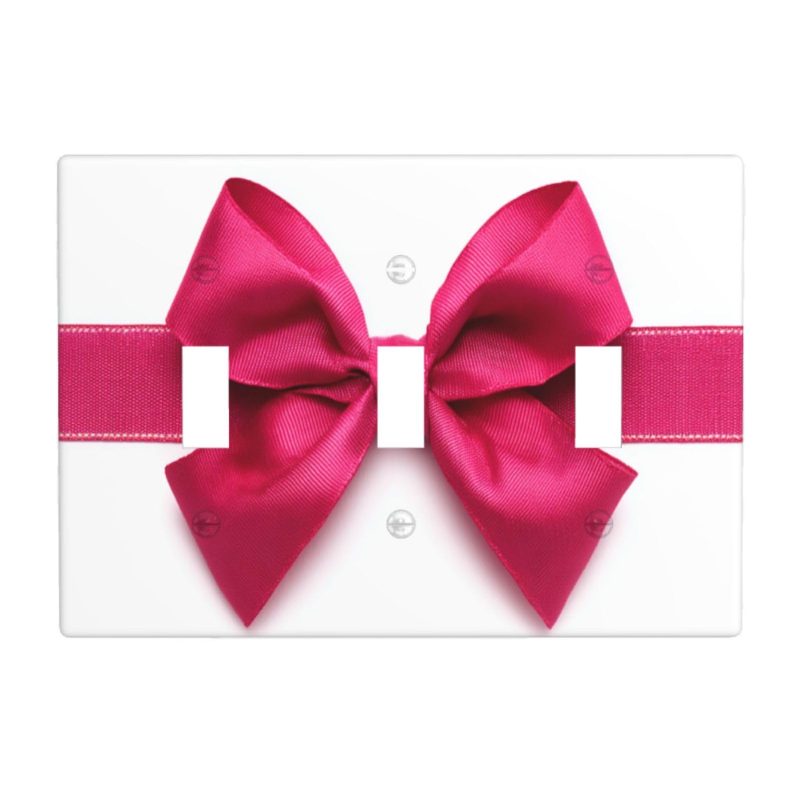 Cerise Pink Bow with Ribbons Light Switch Covers 3 Gang Triple Toggle Wall Plate Switchplate Electrical Faceplate for Bathroom Kitchen Bedroom Decor