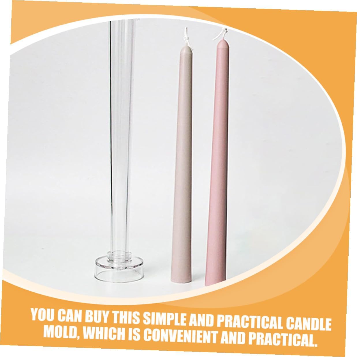 2pcs Xmas Tapered Candle Molds for DIY Candle Making Plastic Mold