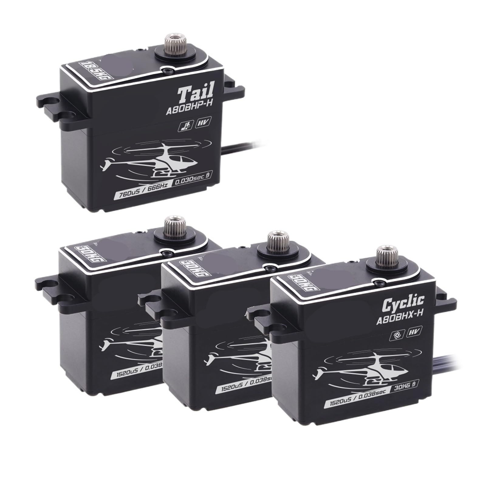 Servo A80BHP-H 18.5KG HV Fast Brushless Digital for RC 570-800 Size 450-700 Class Helicopters(Combo Set)