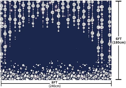 Vista 27 de Sendy Telón de fondo de cortina de diamantes morados de 7 x 5 pies para fotografía, decoración de fiesta de cumpleaños, boda, despedida de soltera