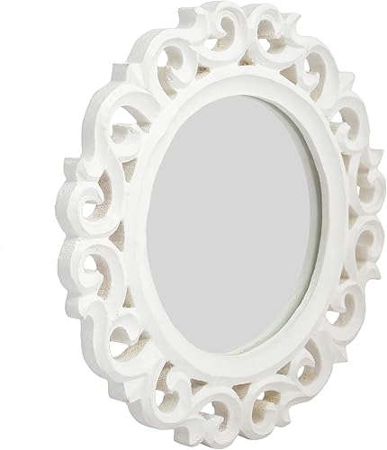 Miniatura 8 de ID-Mi-C-C-GR - Espejo de pared antiguo pintado a mano con diseño de círculo, de madera, rústico, vintage, tallado, hecho a mano, de 9 x 5 pulgadas,