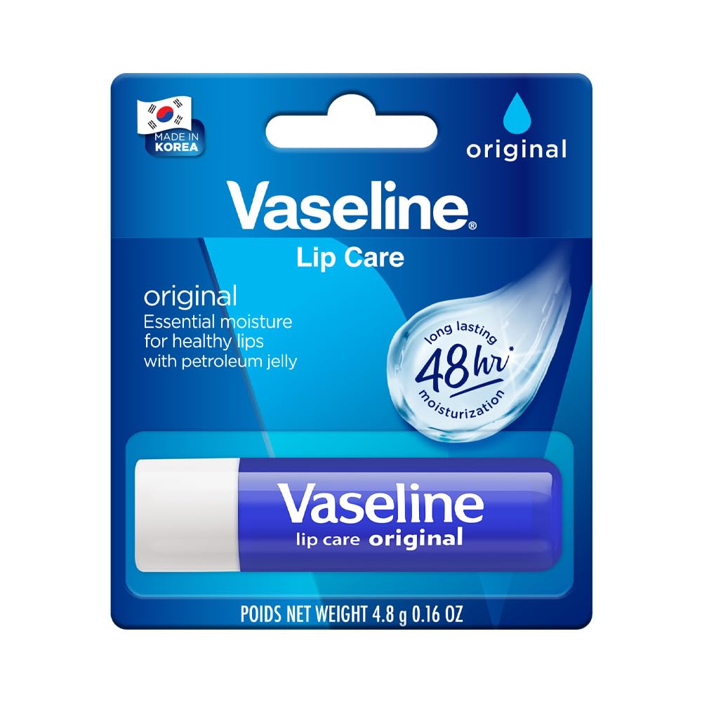 Vaseline Lip Care | Original Lip Balm Stick | up to 48Hr moisturization | with petroleum jelly & vitamin E | made in South Korea | 4.8g