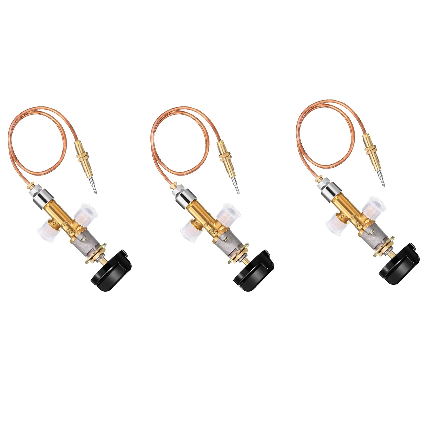 3X Kit de Válvula de Control de Seguridad de Falla de Chimenea de Gas LPG de Baja Presión Reemplazo de Termopar de Calentador de Gas 5/8-18UNF