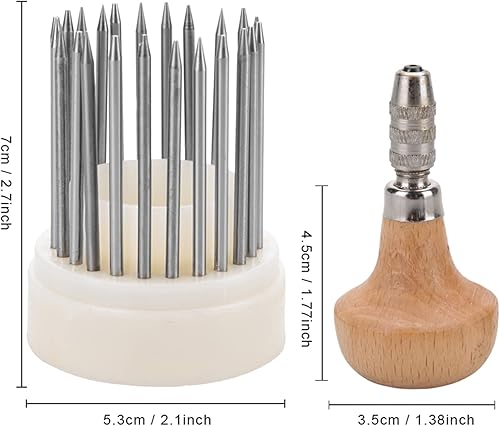 Miniatura 8 de Juego de herramientas de abalorios, juego de 23 piezas de herramientas de cuentas de metal, herramienta de grano de cuentas de grabado, kit de