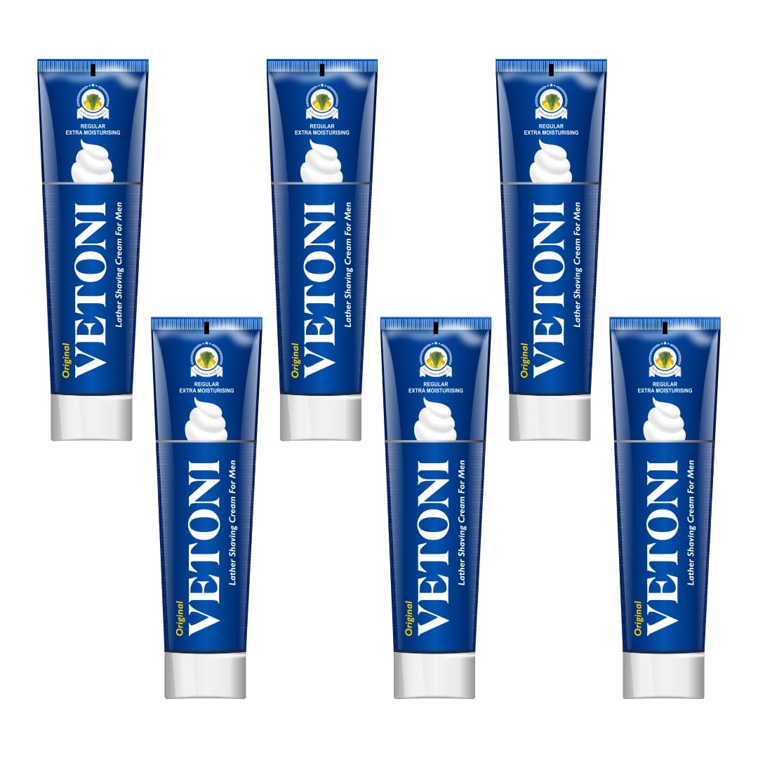 Vetoni Regular Extra Moisturizing Lather Shaving Cream for Men | Extra Rich, Extra FoamFormulated To Provide Close & Comfortable Shave (125g) Pack of 6 (B09W9WPMGK) Amazon Price History, Amazon Price Tracker