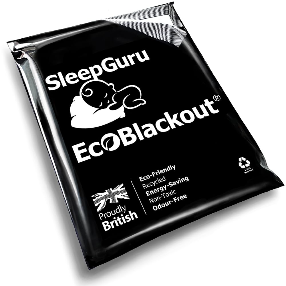 SleepGuru® EcoBlackout | 100% Blackout Blind | Baby-Safe Odour-Free No Harsh Chemicals | Eco-Friendly Recycled Material | Energy-Saving Cooler Summer Warmer Winter | Fits Any Window No-Drill Stick-On