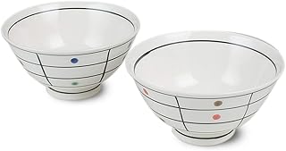 RAO3Z Ranchant N963752 Rice Bowl, Pair, Rice Bowl, Multi, Polka Dot Grate, φ4.6 x 2.7 inches (11.7 x 6.9 cm), Hasami Yaki, Made in Japan