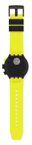 Swatch Big Bold Chrono Unisex Watch Casual Plastic Black Automatic Waterproof Checkpoint Yellow4