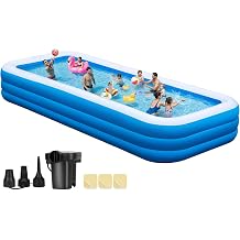 Extra Large Inflatable Pool 180" x 76" x 22" with Air Pump Included 1303 Gallon Blow Up Pool for Adults Family, Heavy Duty Above Ground Outdoor Swimming Pool for Backyard Summer Party