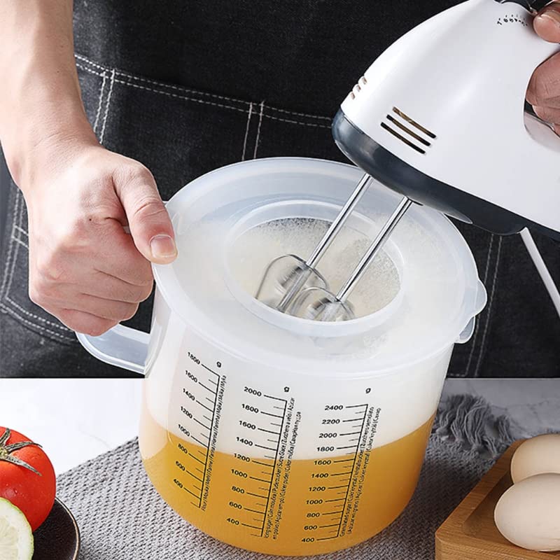2,5 l duża pojemność miarka do pieczenia miska do mieszania z pokrywką przezroczysty kubek do mieszania do domowej kuchni