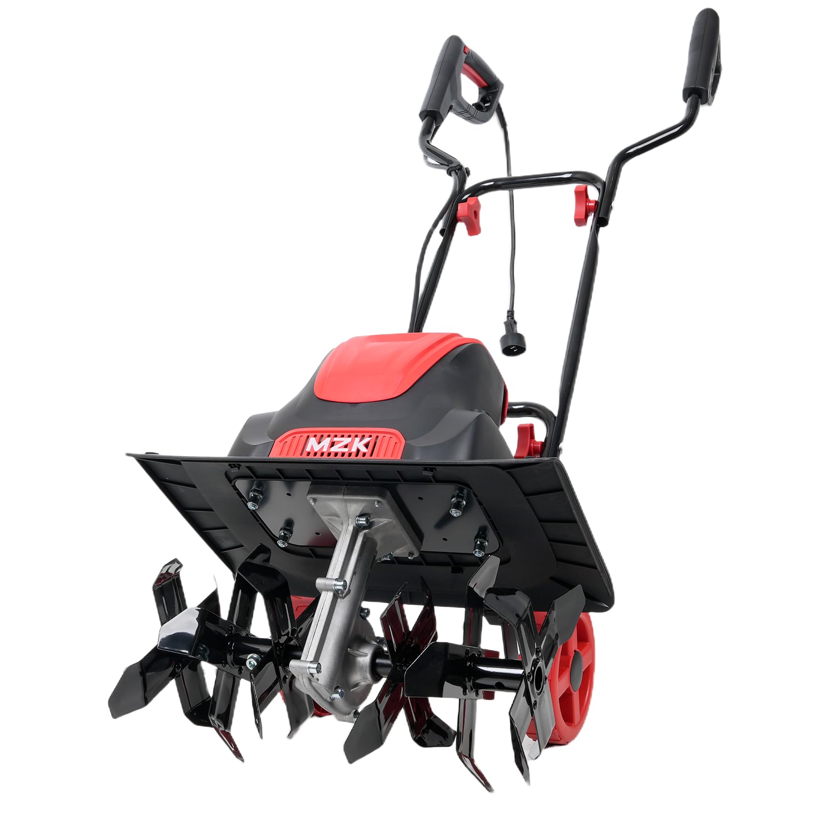 MZK 1600W Electric Garden Tiller & Cultivator, 41cm Working Width, 21cm Tilling Depth, Foldable Rotovator with Adjustable Wheels for Lawn, Yard & Garden Soil Preparation