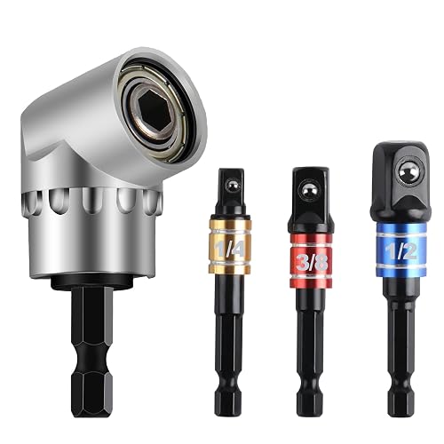 Impact Grade Sockets Adapter Extension Set, 4 Pcs Power Drill Sockets ...