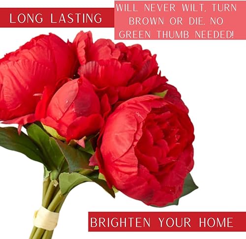 Vista 5 de Factory Direct Craft Buttercream - Ramo de peonías artificiales, paquete de flores de seda artificial para primavera, Pascua, vacaciones, fiestas