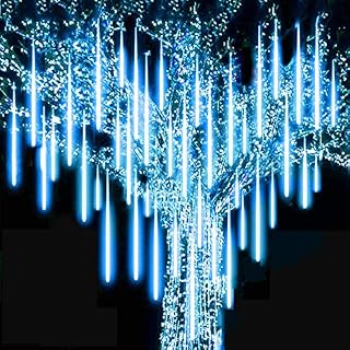 Roytong High Brightness Meteor Shower Rain Lights Cascading Falling Rain Outdoor Light for Christmas Tree Decoration Snow Icicle Falling(Blue, 11.80)
