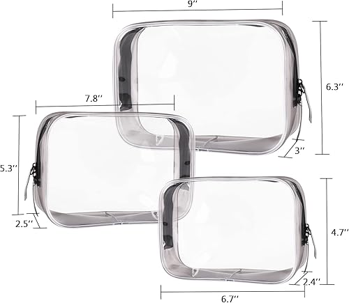 Miniatura 3 de Neceser aprobado por la TSA - Bolsas de viaje transparentes para artículos de tocador, maquillaje y cosméticos - Hombres y mujeres pequeños, 6