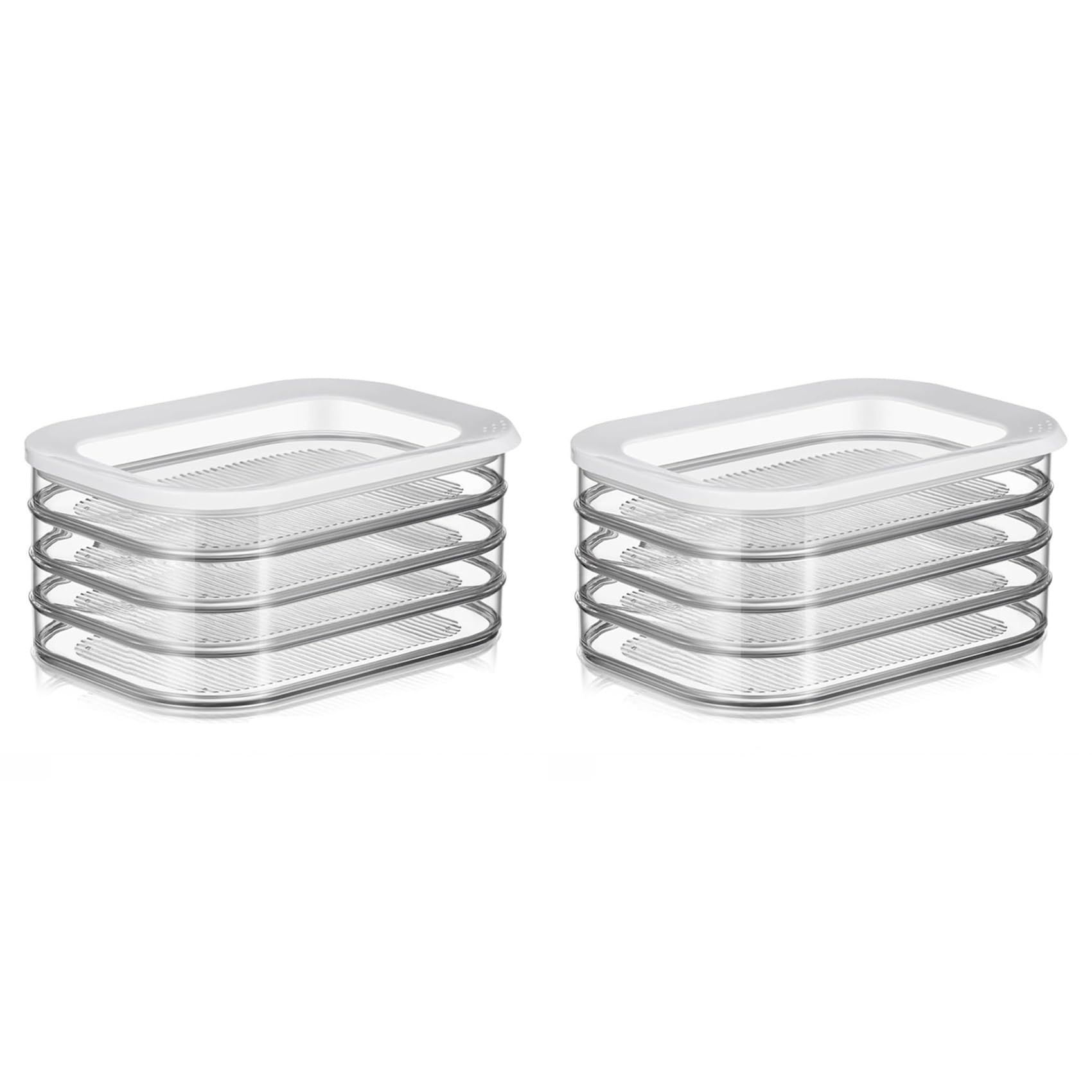 Vjsujehgy 2X Bacon Storage Container for Fridge,Stackable Lunch Meat Storage,Ham and Cheese Container for Fridge-Cold Storage