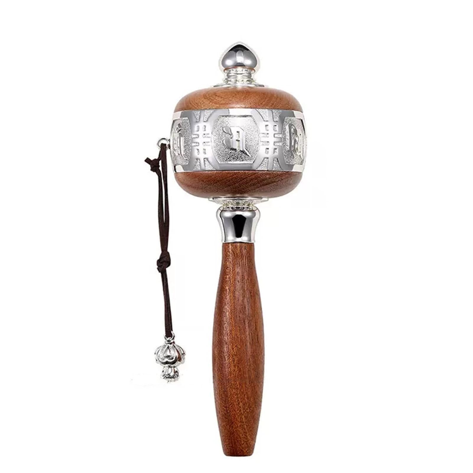 VHJdtE Prayer wheels, Wheel Tibetan Buddhist Hand Held Prayer With 6-Character Truth Multicolor(Silver)