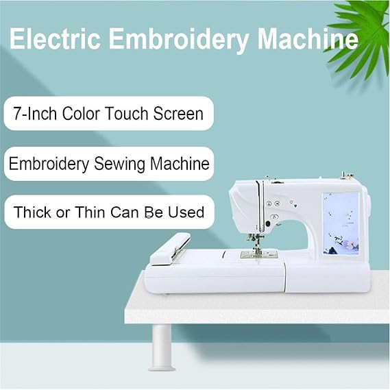 Electric Digital Embroidery Machine,Home Computerized Sewing Machine, 158 Built-in Designs,210 Letters,30 Borders, Multi-Colored for Clothing, Home Decoration, Quilts, Crafts