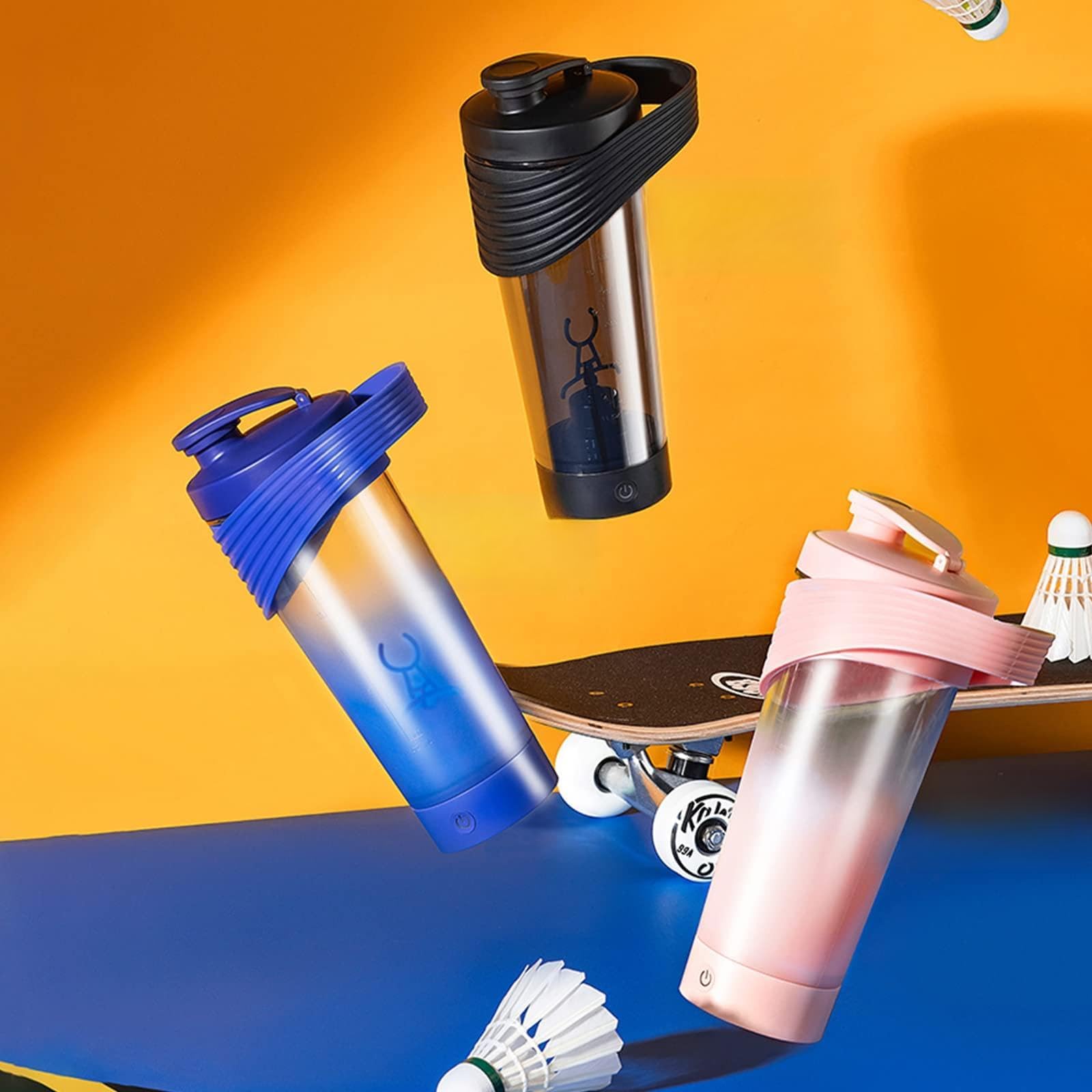Bottiglia di proteine elettriche BOTCA Auto -mescola della tazza di vortice miscelatore ricaricabile miscelabile miscelazione di proteine caffettiera cacao in polvere per ufficio (Rosa)