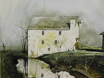 ブライアン ウィリアムズ 　額付き　リトグラフ　雪の中の物草池　306/375 ブライアン ウィリアムズ 額付き リトグラフ 雪の中の物草池 306/375