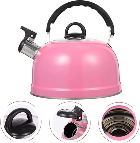 Miniatura 5 de Kichvoe Hervidor de té silbante para estufa, tetera de acero inoxidable, hervidor de agua caliente, hervidor de agua rápida con mango ergonómico,