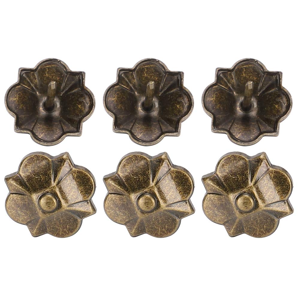 Lybunair 20Pcs Vintage Sofa Bubble Nail Decorative Fasteners with Thicken 4 Leaf Clover Pattern 20 x 22mm