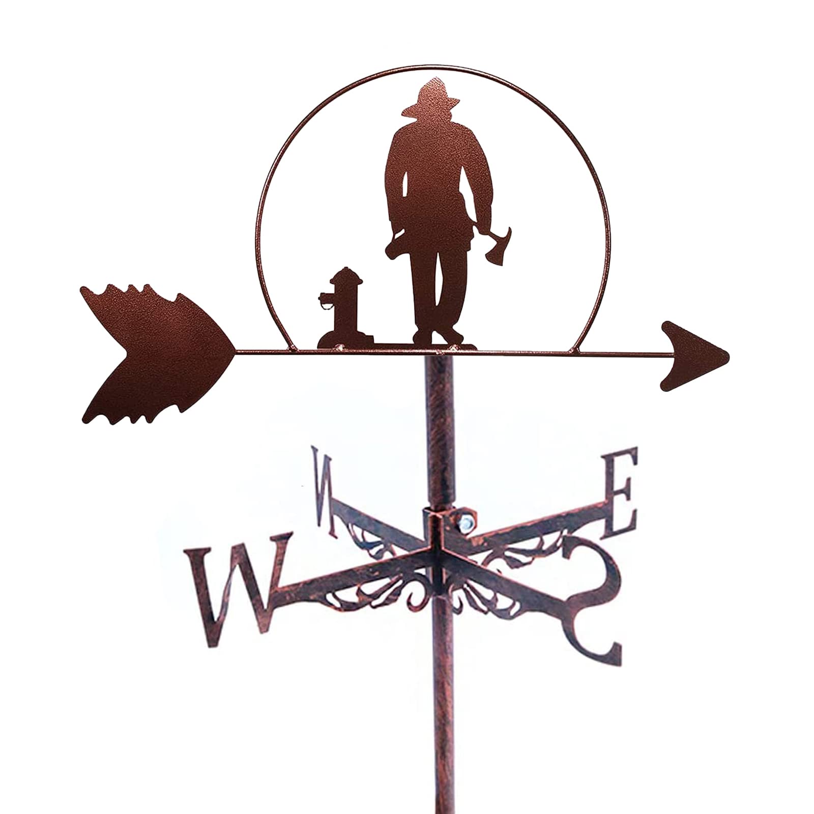 TAXXII Weather Vanes for Roof Creative wind vane Wind Direction Indicator Kit Outdoor Gardens weathervane Iron Art Weathercock Coating Houses Patio Lawns(Worker)