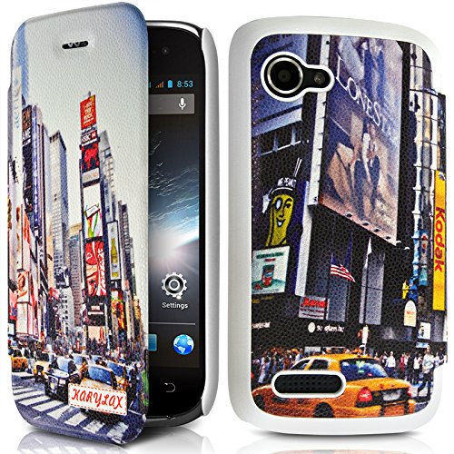 Seluxion - Coque Housse Etui à Rabat latéral et Porte-Carte pour Wiko Cink Slim avec Motif KJ26B