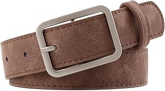 Womens Faux Leather Belt Fashion Buckle Medium Casual Summer Fall Basic Winter Metal Buckle Regular Fit